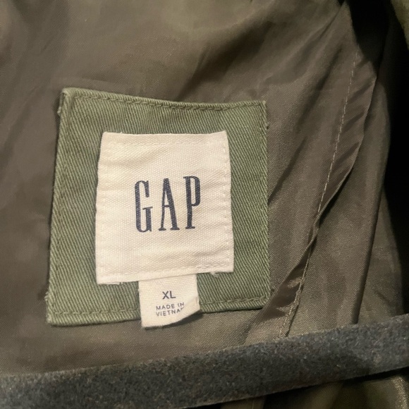 GAP Sage Green Double-Breasted Trench Coat - Picture 3 of 6